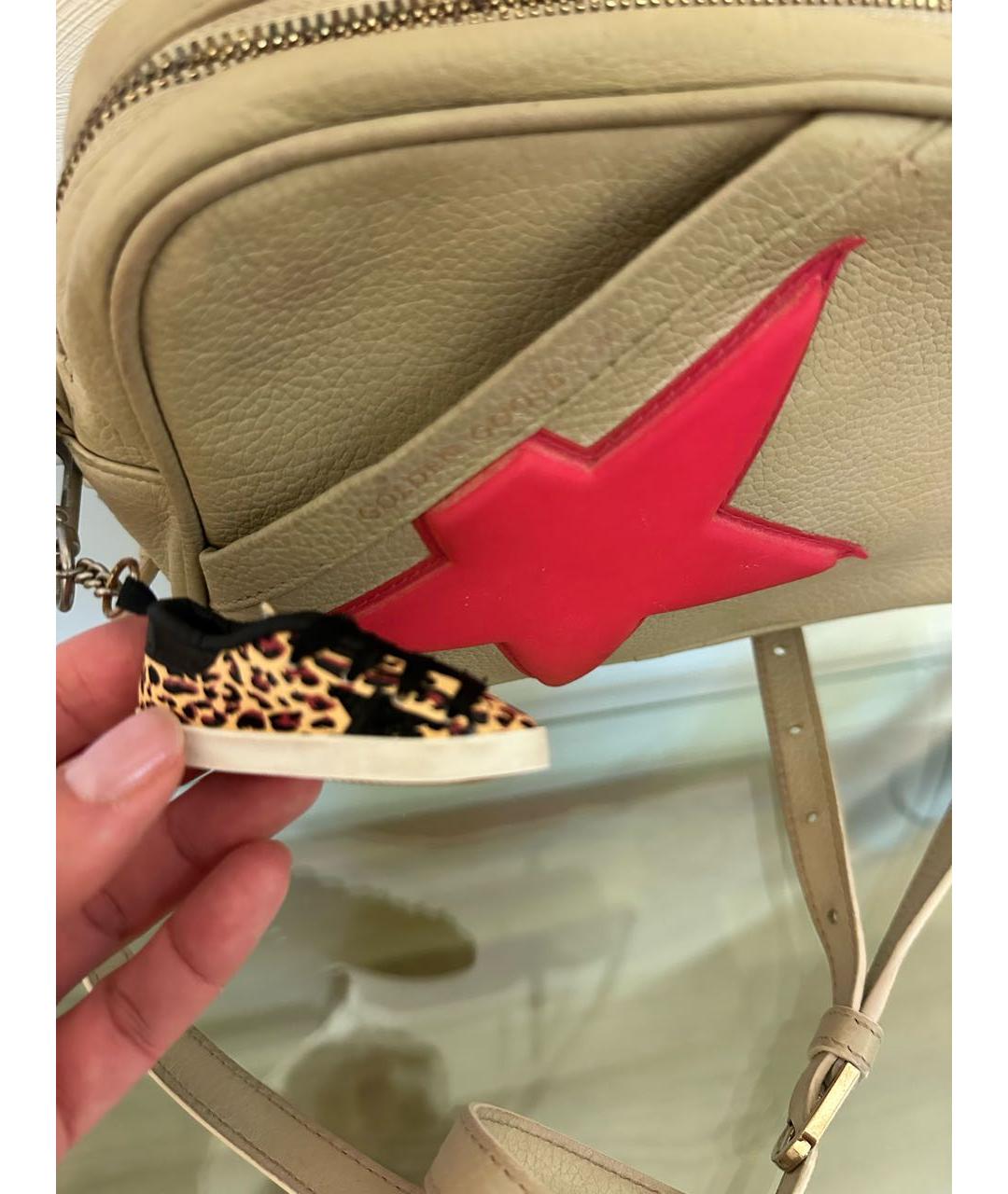 GOLDEN GOOSE DELUXE BRAND Бежевая кожаная сумка через плечо, фото 3