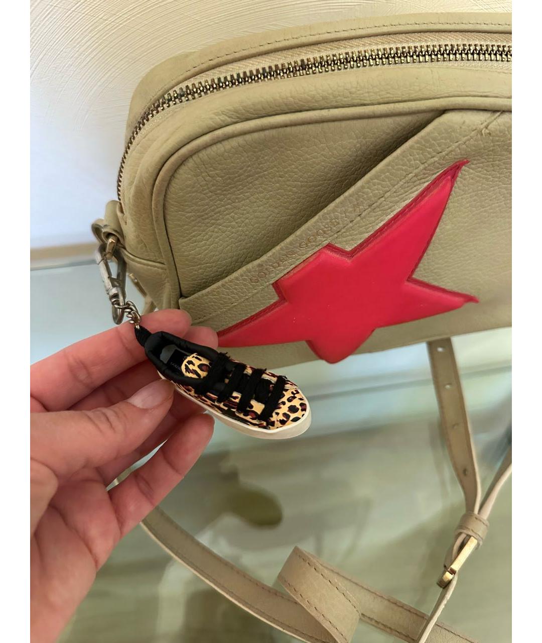 GOLDEN GOOSE DELUXE BRAND Бежевая кожаная сумка через плечо, фото 4