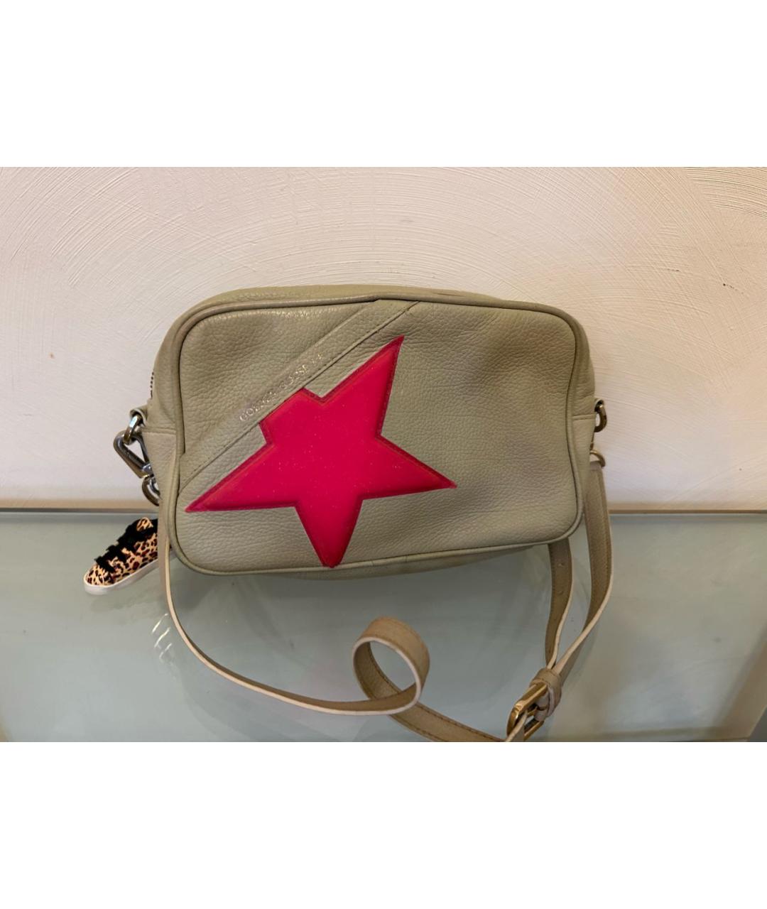 GOLDEN GOOSE DELUXE BRAND Бежевая кожаная сумка через плечо, фото 2