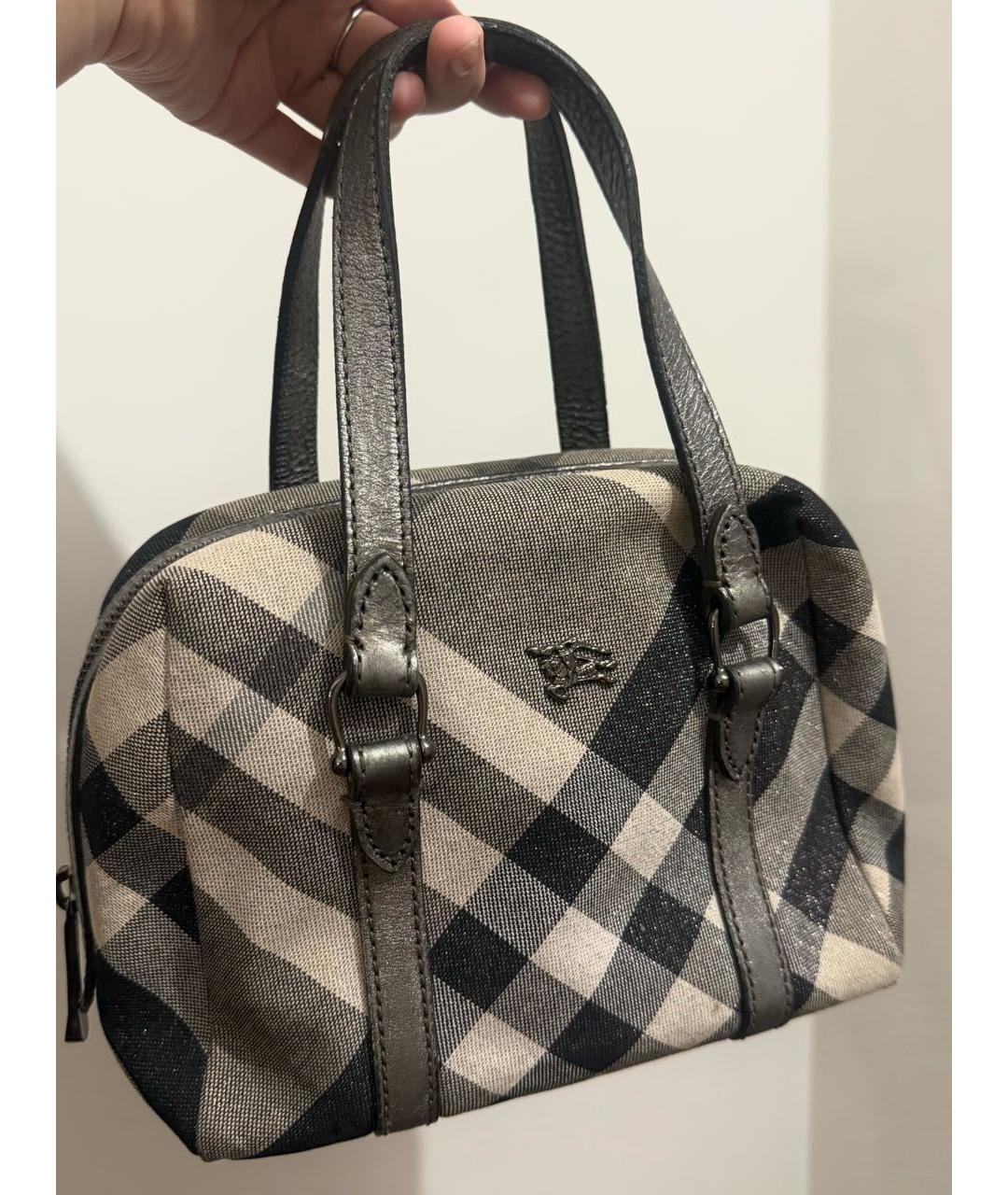 BURBERRY Антрацитовая сумка с короткими ручками, фото 3