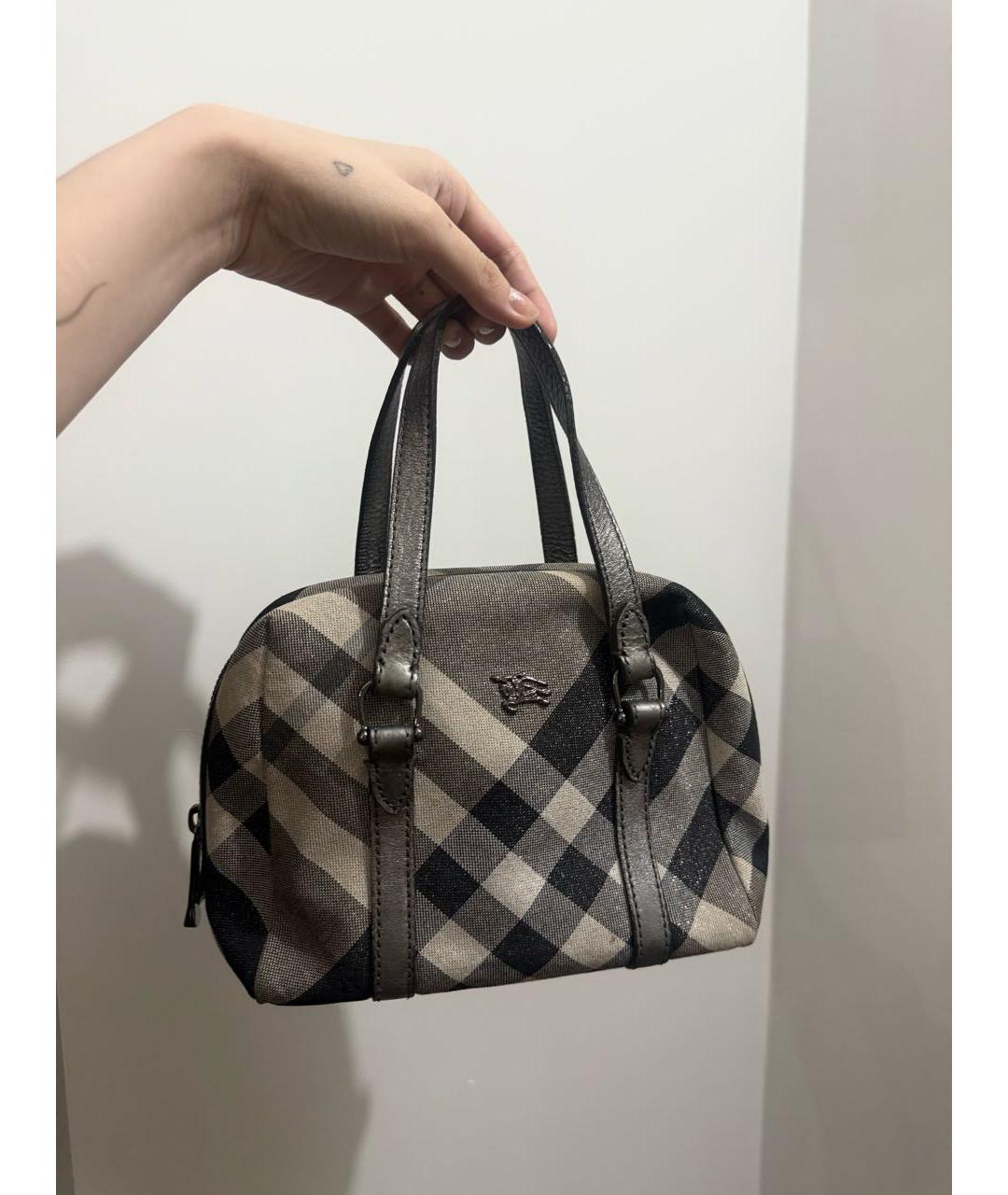 BURBERRY Антрацитовая сумка с короткими ручками, фото 4