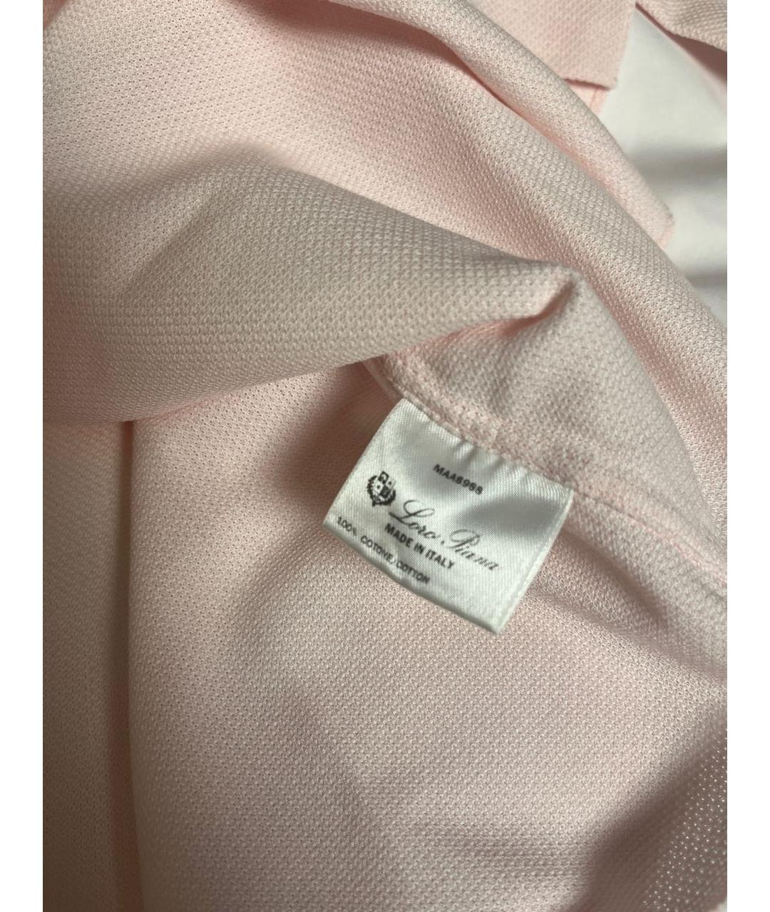 LORO PIANA Розовая хлопковая кэжуал рубашка, фото 3