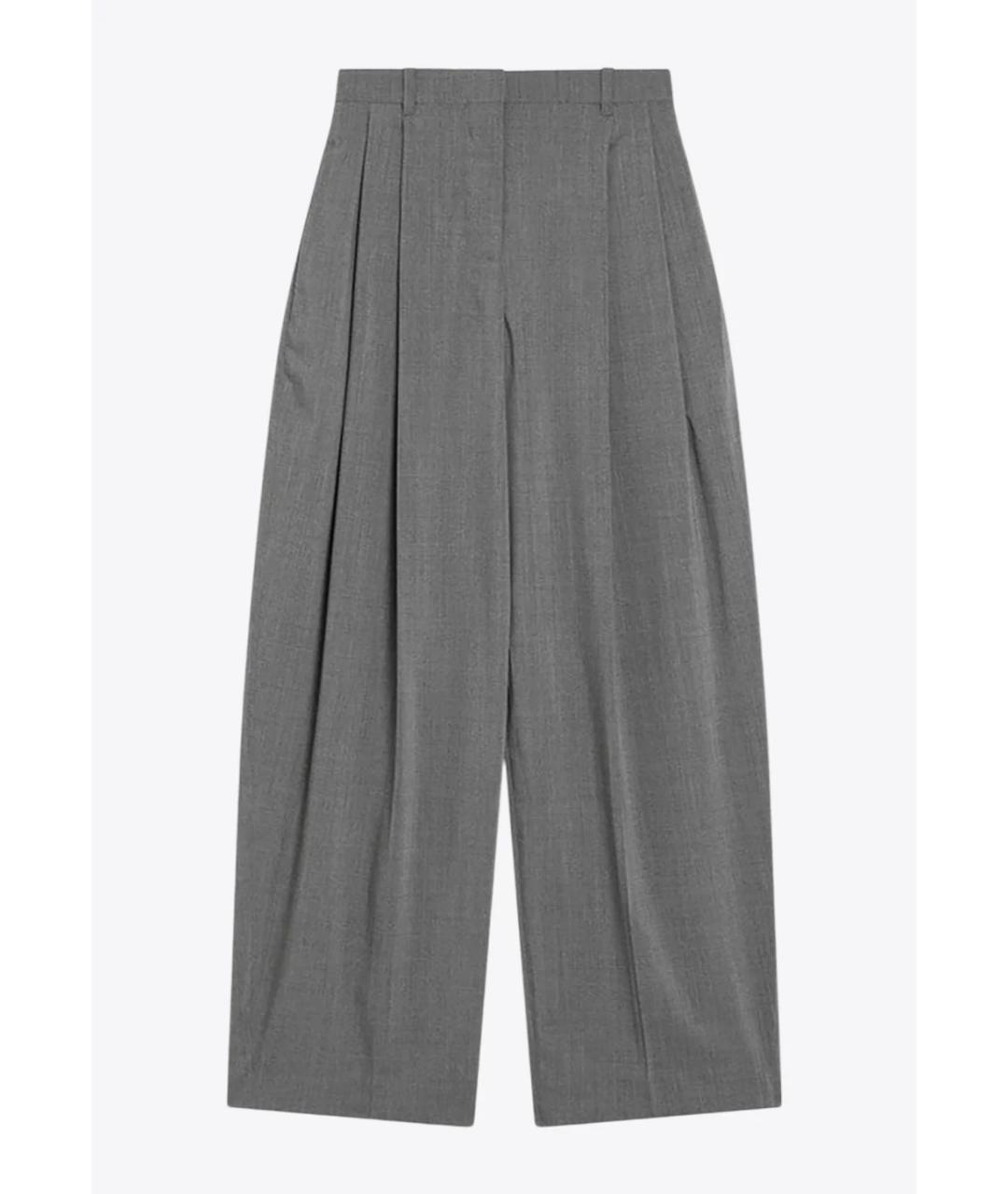 JACQUEMUS Серые шерстяные брюки широкие, фото 4