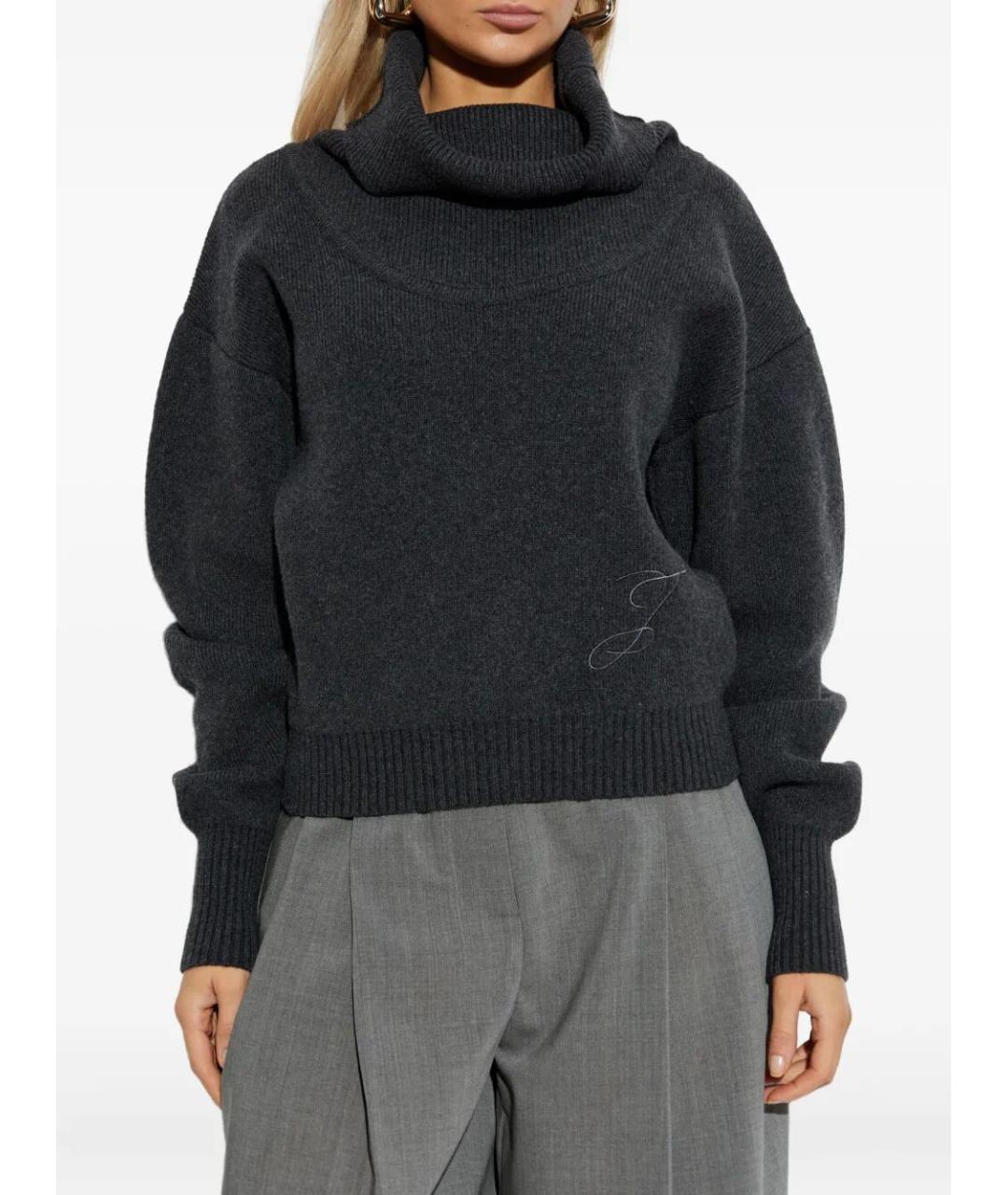 JACQUEMUS Серый шерстяной джемпер / свитер, фото 2