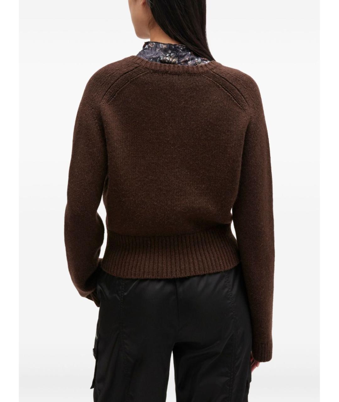GANNI Коричневый шерстяной джемпер / свитер, фото 3