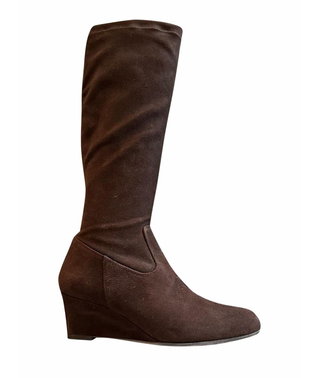 BALLY Коричневые замшевые сапоги, фото 6