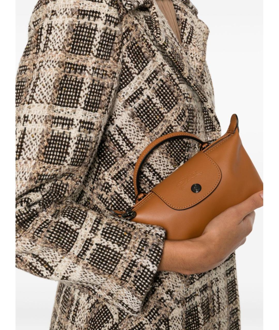 LONGCHAMP Бежевая кожаная сумка тоут, фото 5