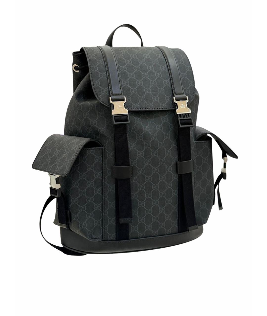 GUCCI Черный кожаный рюкзак, фото 1