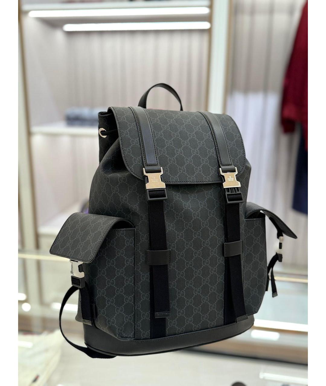 GUCCI Черный кожаный рюкзак, фото 3