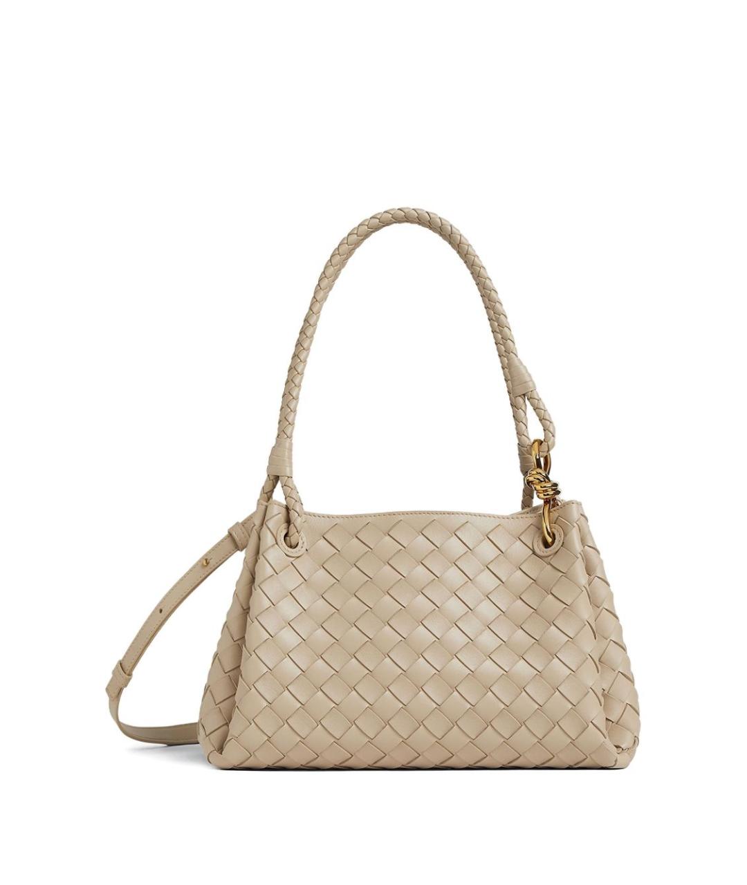 BOTTEGA VENETA Бежевая кожаная сумка через плечо, фото 1