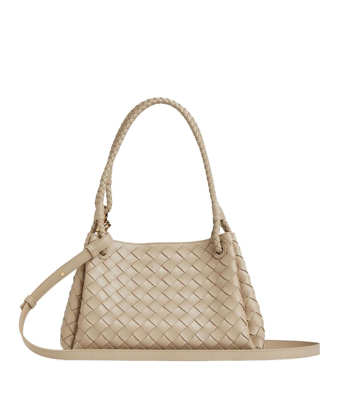 BOTTEGA VENETA Бежевая кожаная сумка через плечо, фото 3