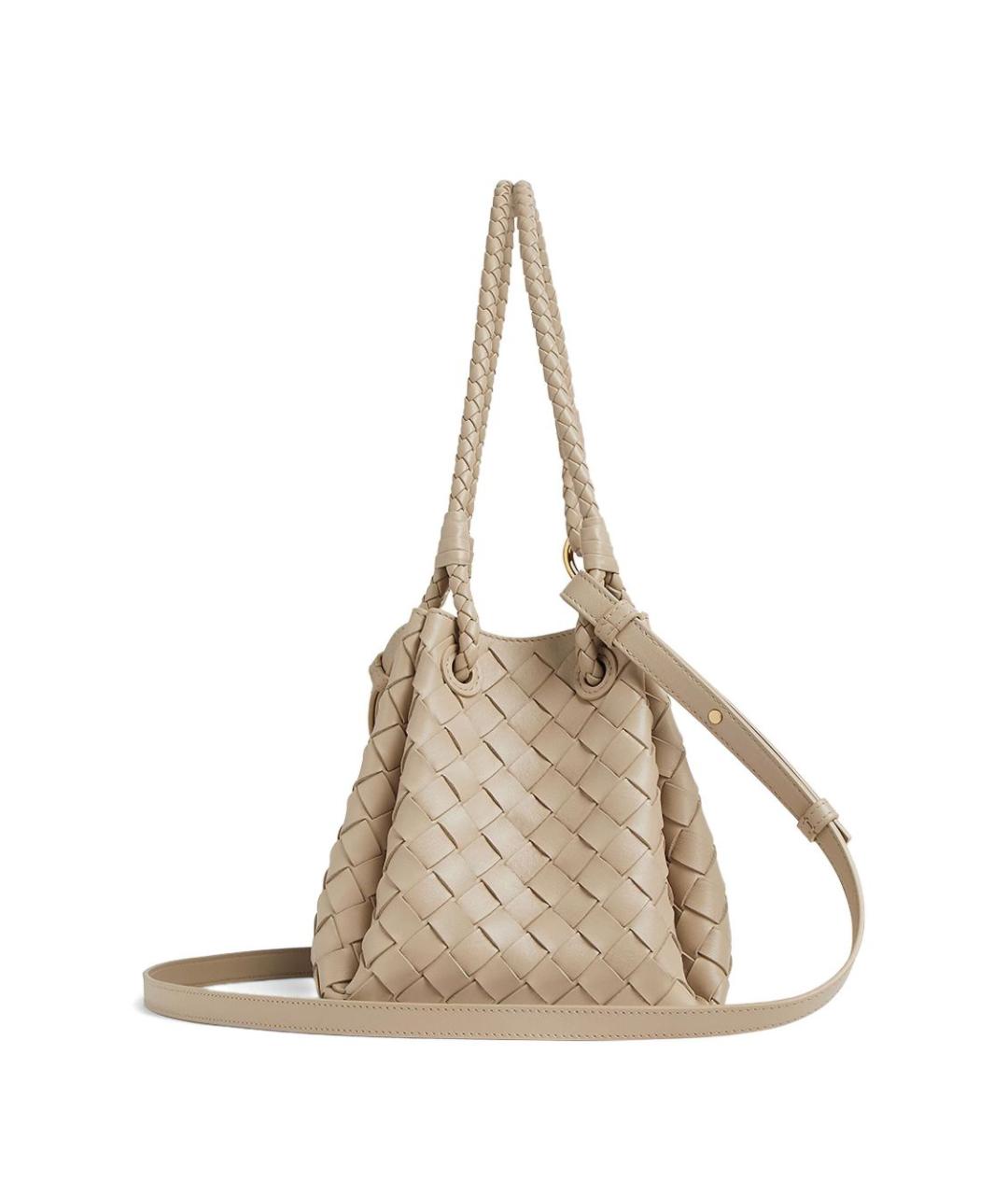 BOTTEGA VENETA Бежевая кожаная сумка через плечо, фото 4