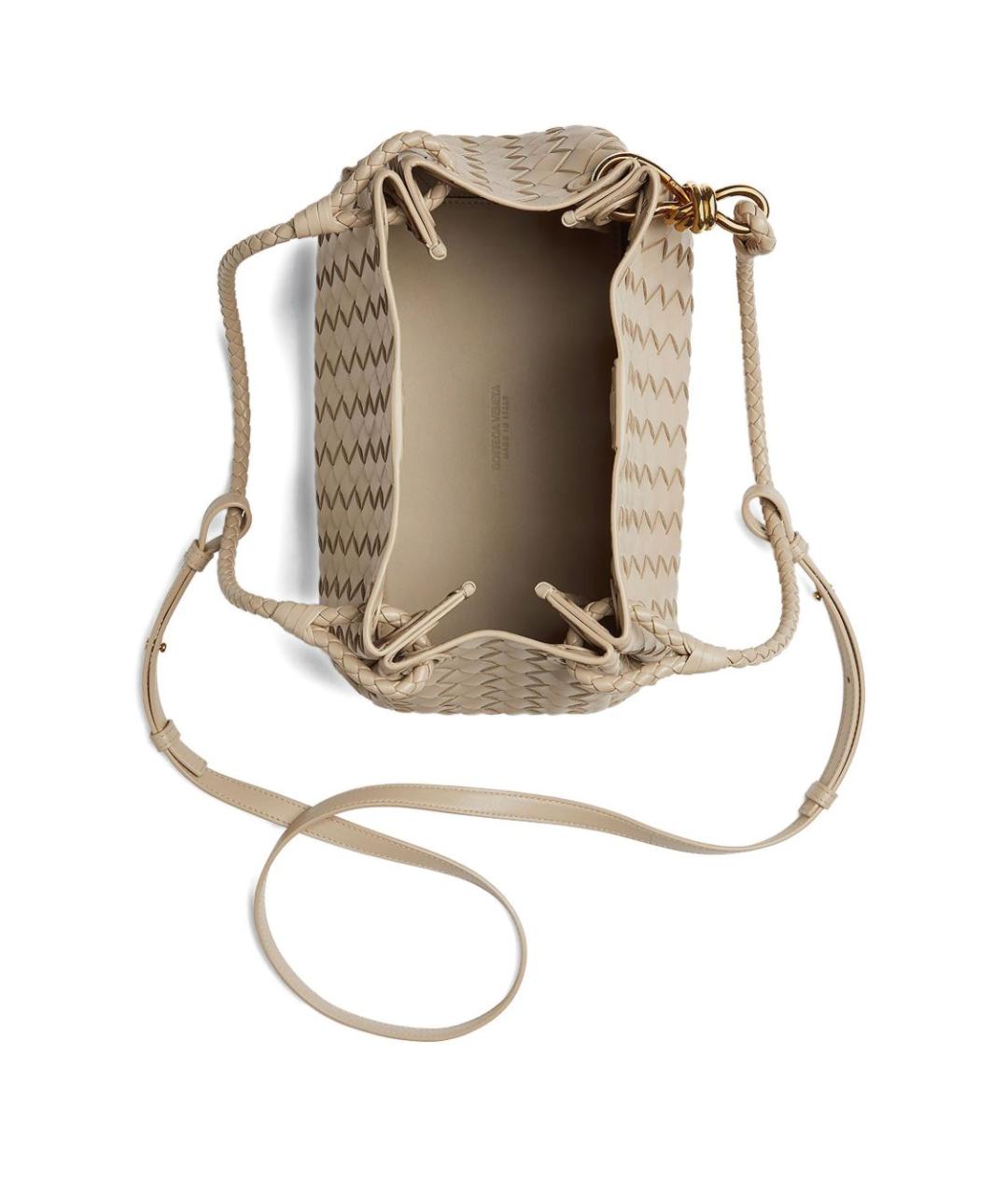 BOTTEGA VENETA Бежевая кожаная сумка через плечо, фото 2