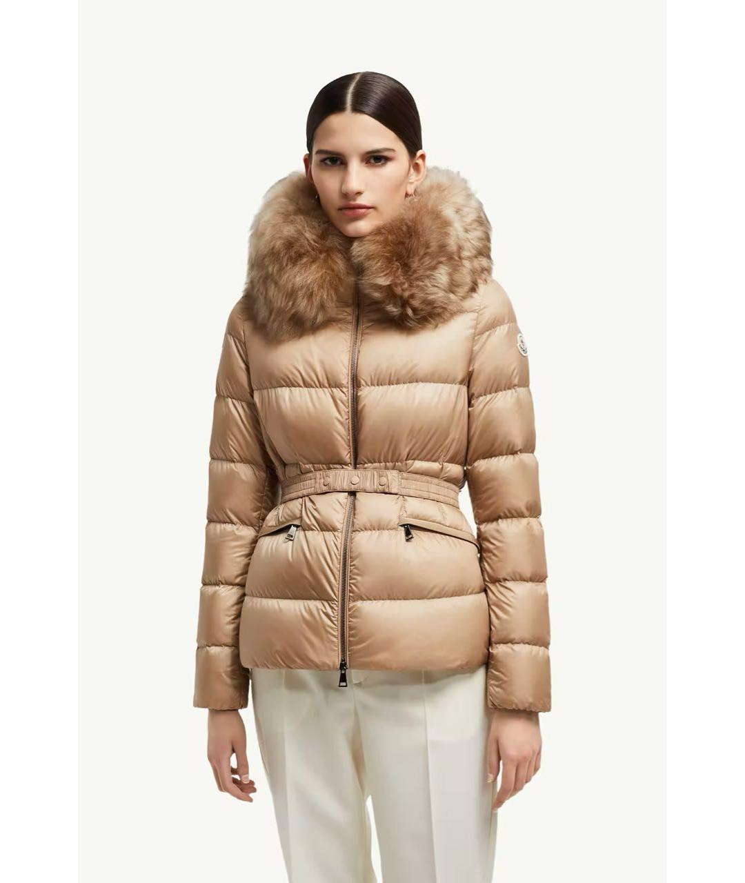 MONCLER Бежевый пуховик, фото 2