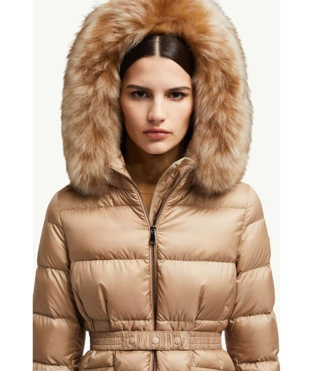 MONCLER Бежевый пуховик, фото 5