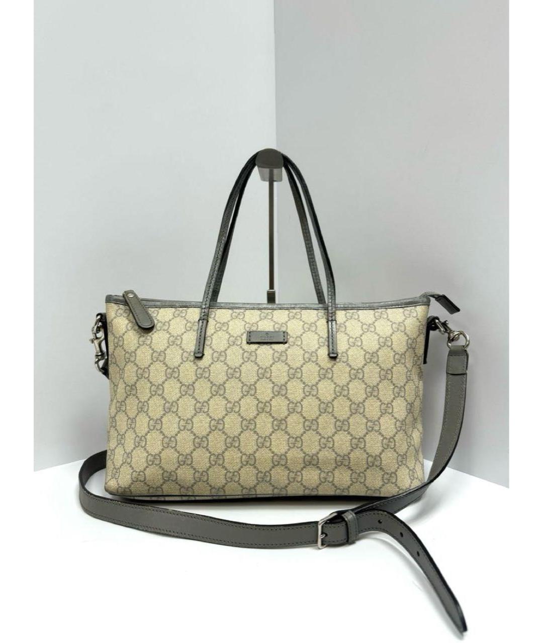 GUCCI Бежевая кожаная сумка тоут, фото 3