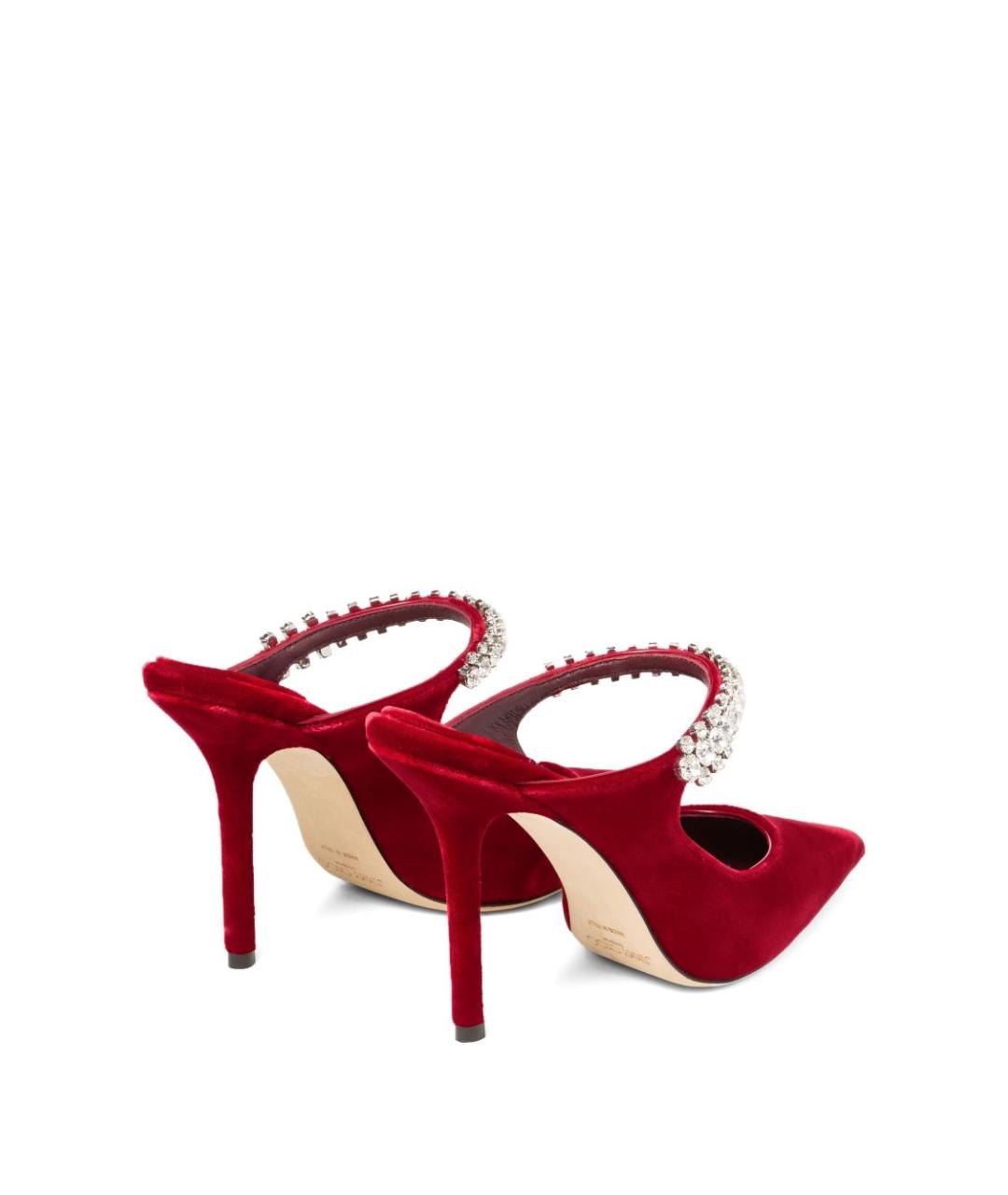 JIMMY CHOO Красные бархатные мюли, фото 5