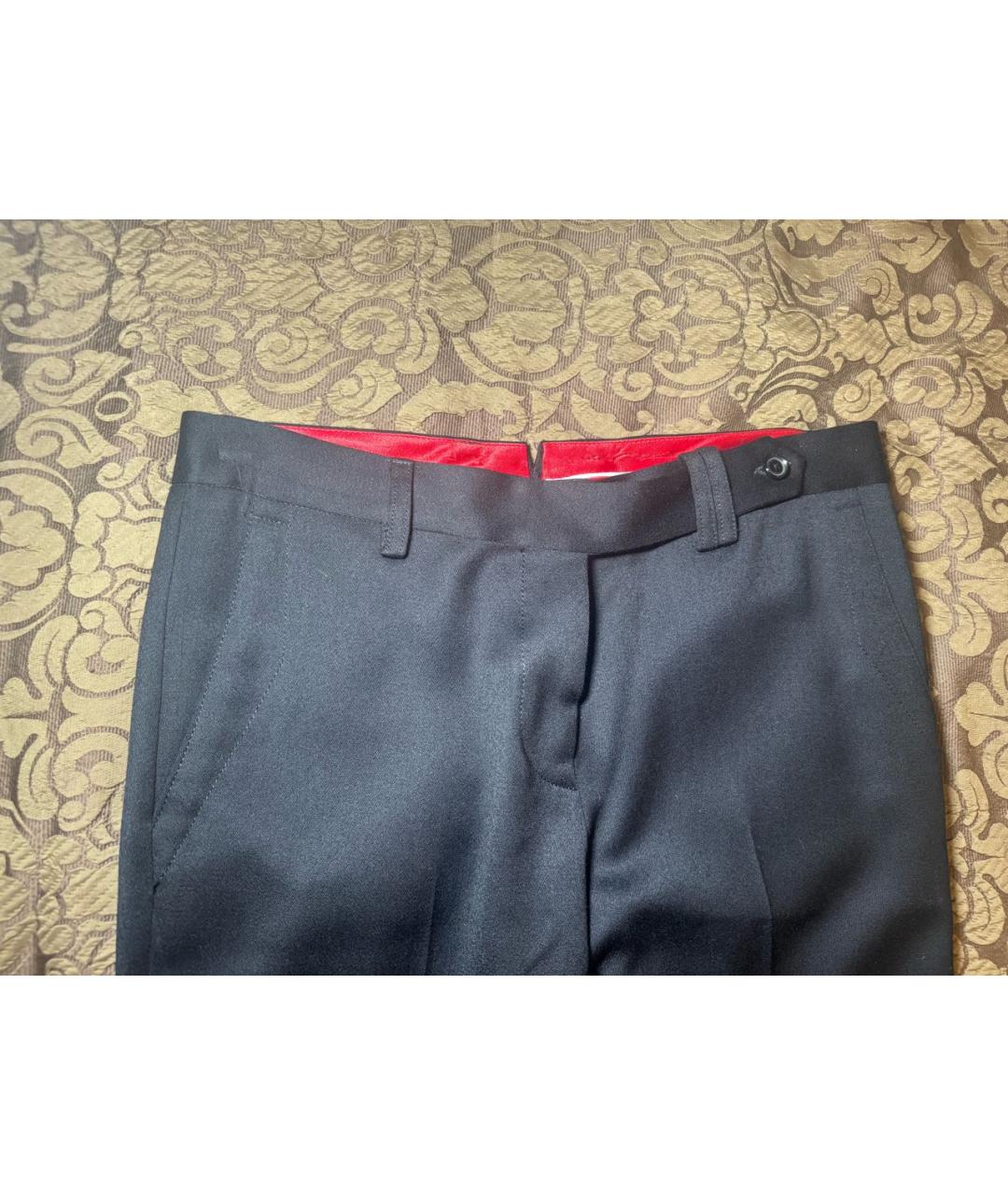 KITON Черные шерстяные брюки узкие, фото 3