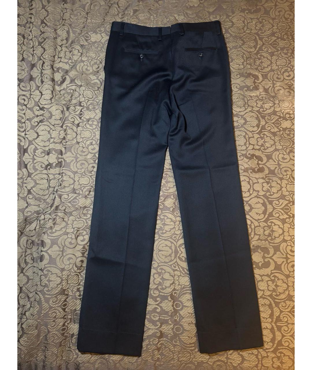 KITON Черные шерстяные брюки узкие, фото 2