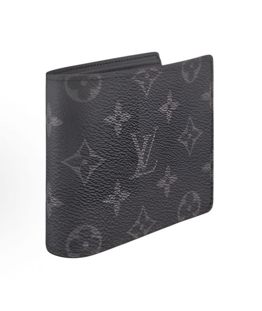 LOUIS VUITTON Черный кожаный кошелек, фото 3
