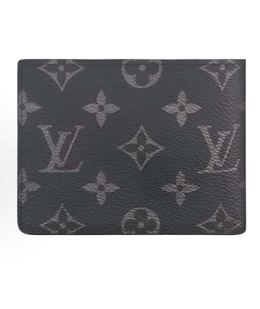 LOUIS VUITTON Черный кожаный кошелек, фото 2
