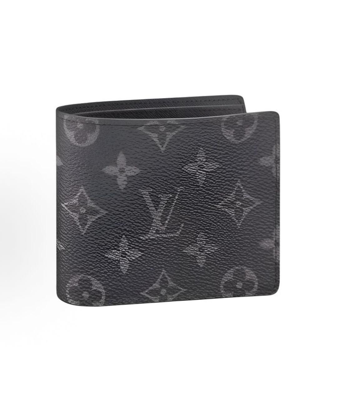LOUIS VUITTON Черный кожаный кошелек, фото 5