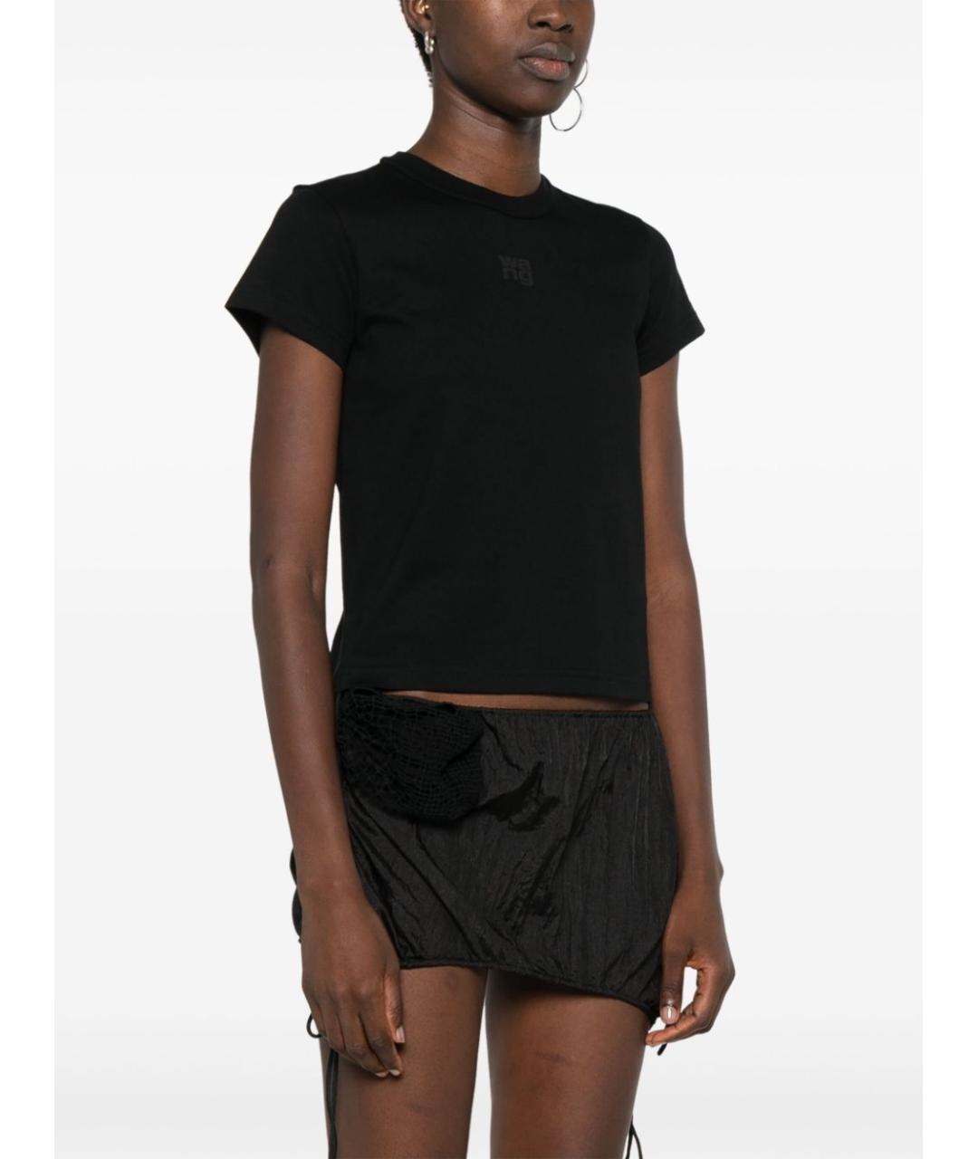 ALEXANDER WANG Черная хлопковая футболка, фото 2