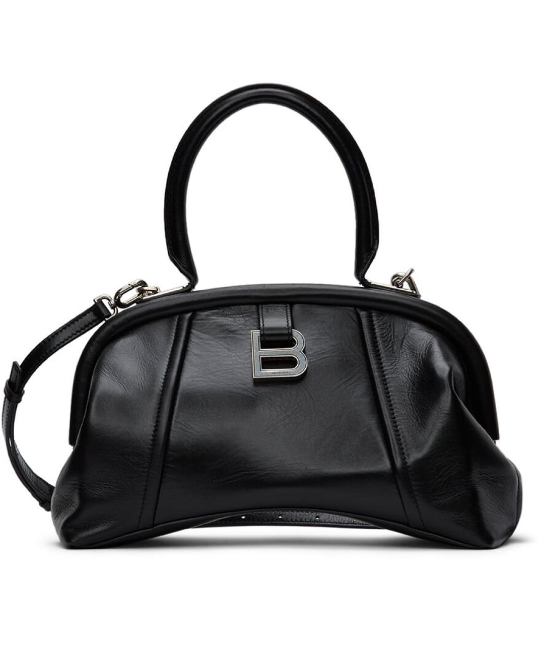BALENCIAGA Черная кожаная сумка с короткими ручками, фото 1