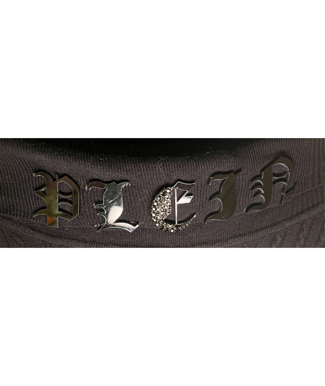 PHILIPP PLEIN Черное хлопковое коктейльное платье, фото 4