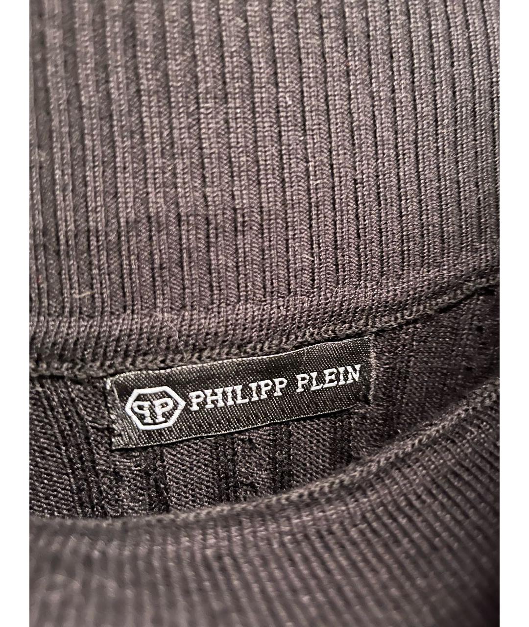 PHILIPP PLEIN Черное хлопковое коктейльное платье, фото 3