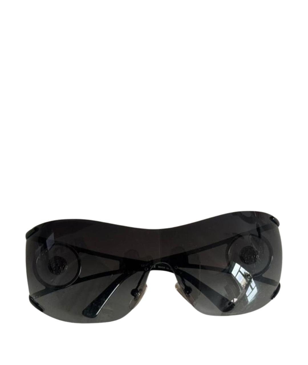VERSACE Серебряные пластиковые солнцезащитные очки, фото 1
