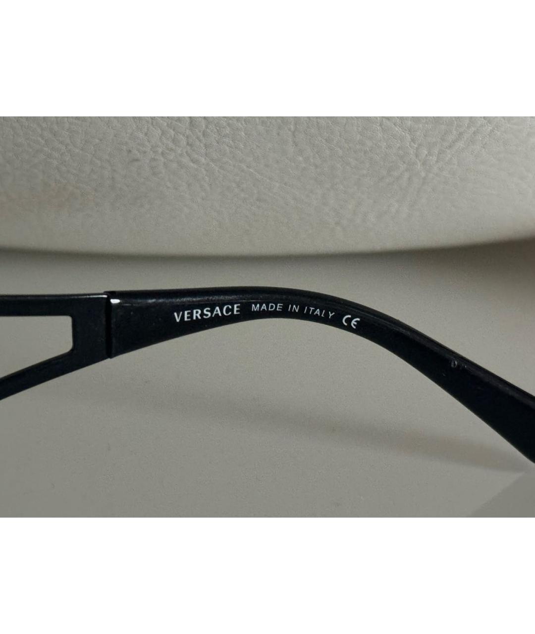 VERSACE Серебряные пластиковые солнцезащитные очки, фото 5