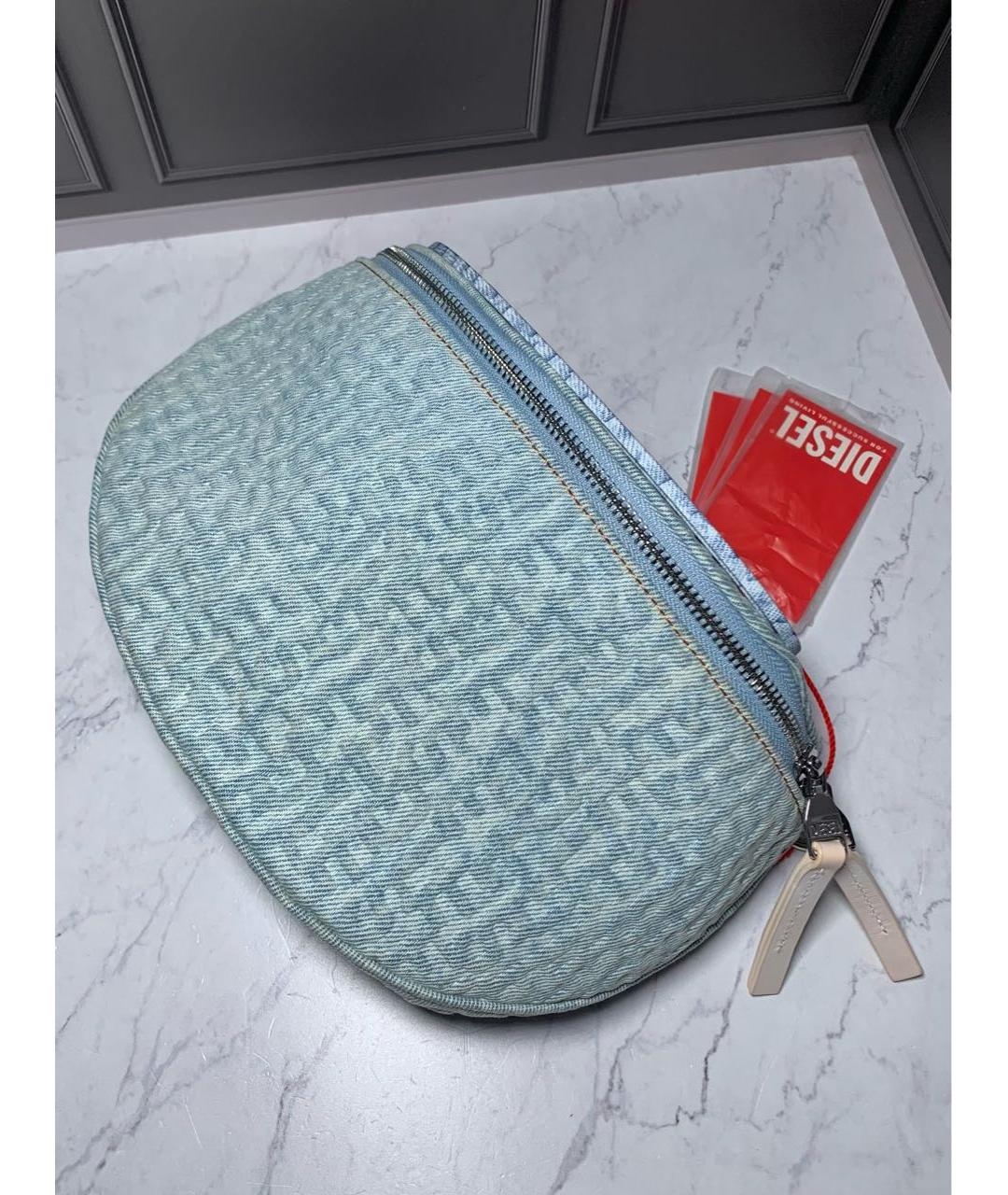DIESEL Голубая деним сумка через плечо, фото 4