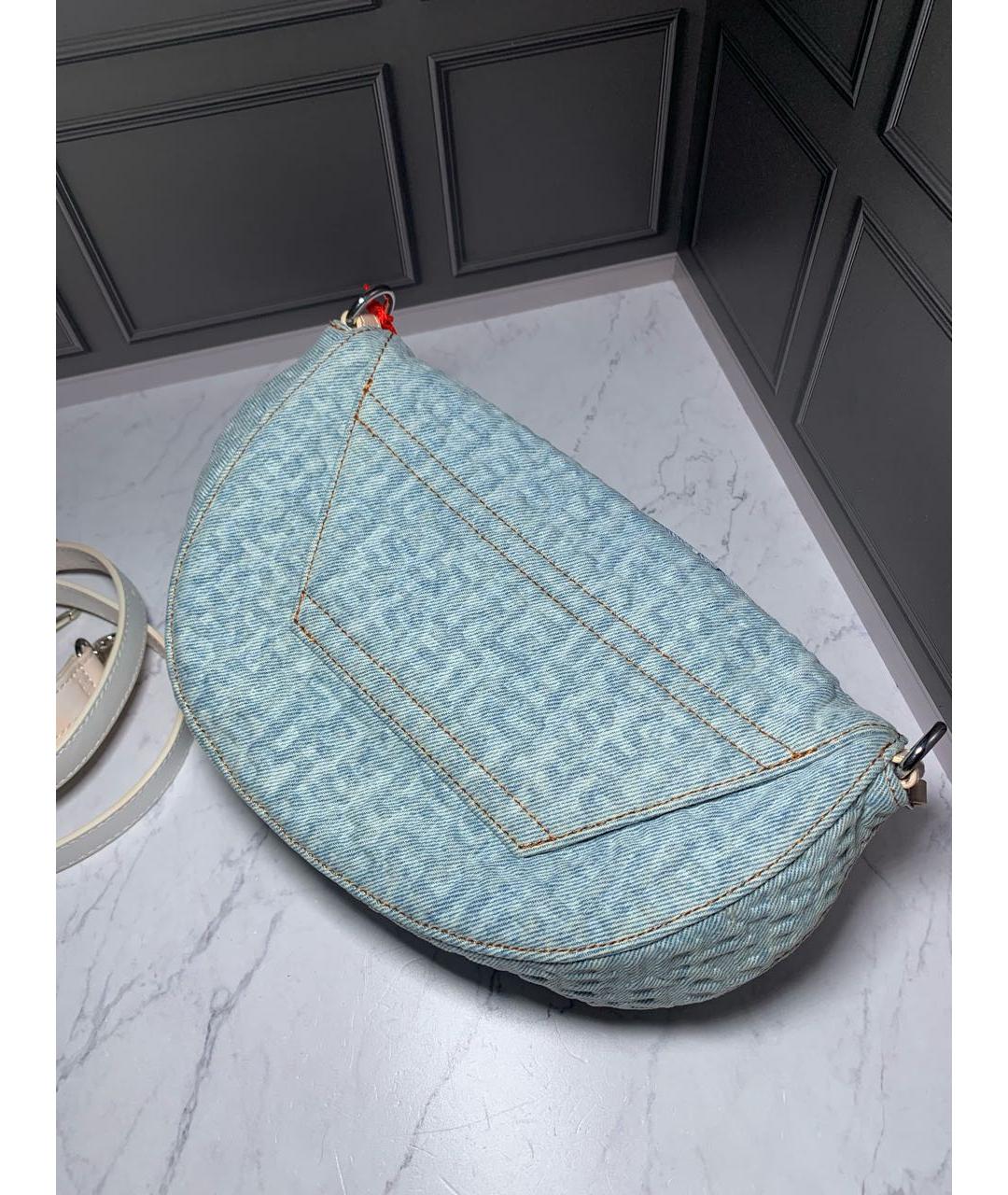 DIESEL Голубая деним сумка через плечо, фото 3