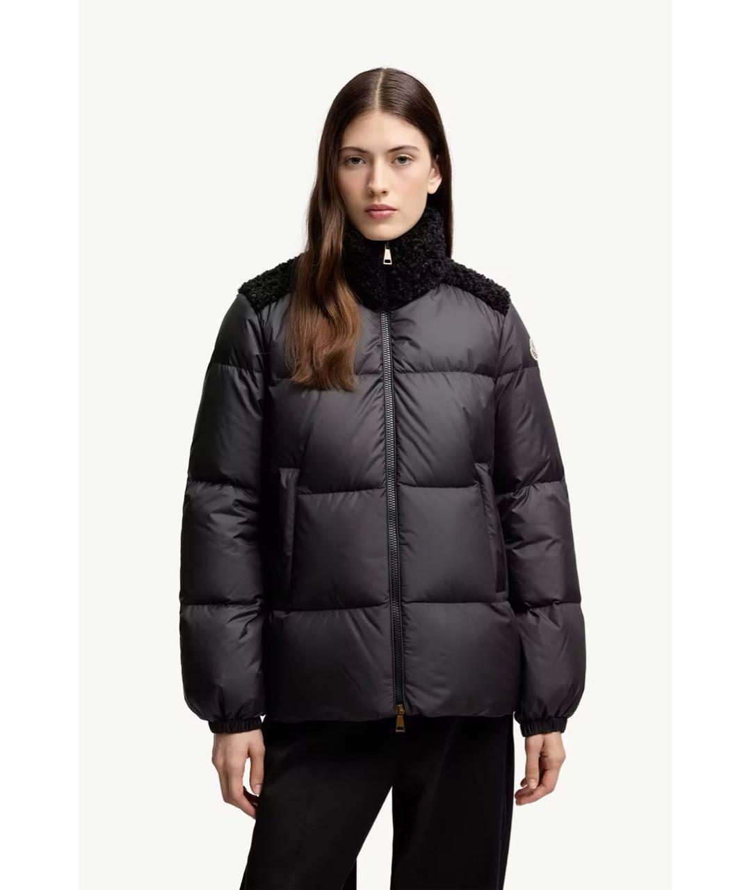 MONCLER Черный пуховик, фото 3