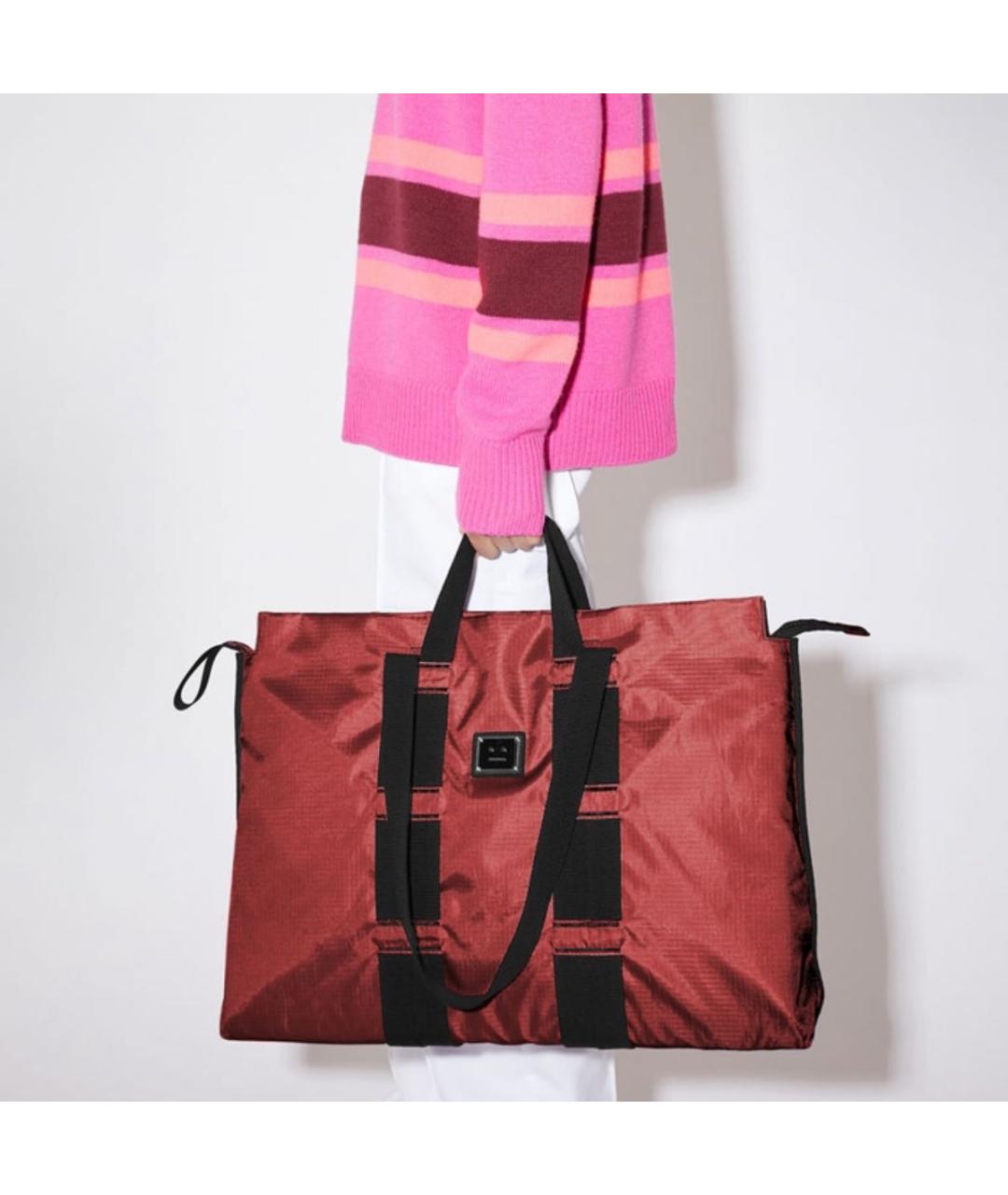 ACNE STUDIOS Красная дорожная/спортивная сумка, фото 3