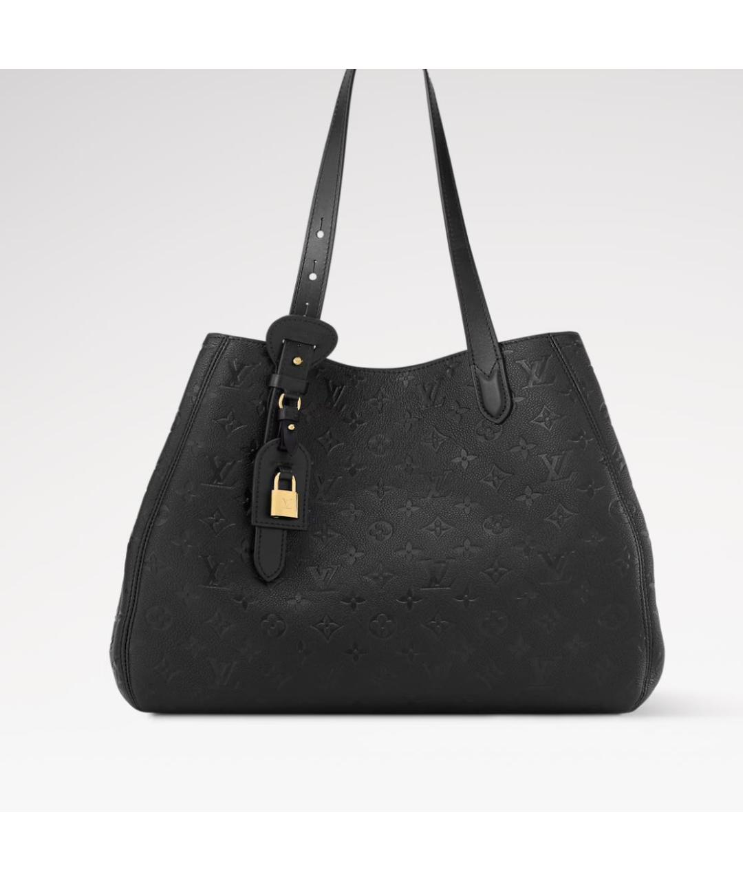 LOUIS VUITTON Черная кожаная сумка тоут, фото 2