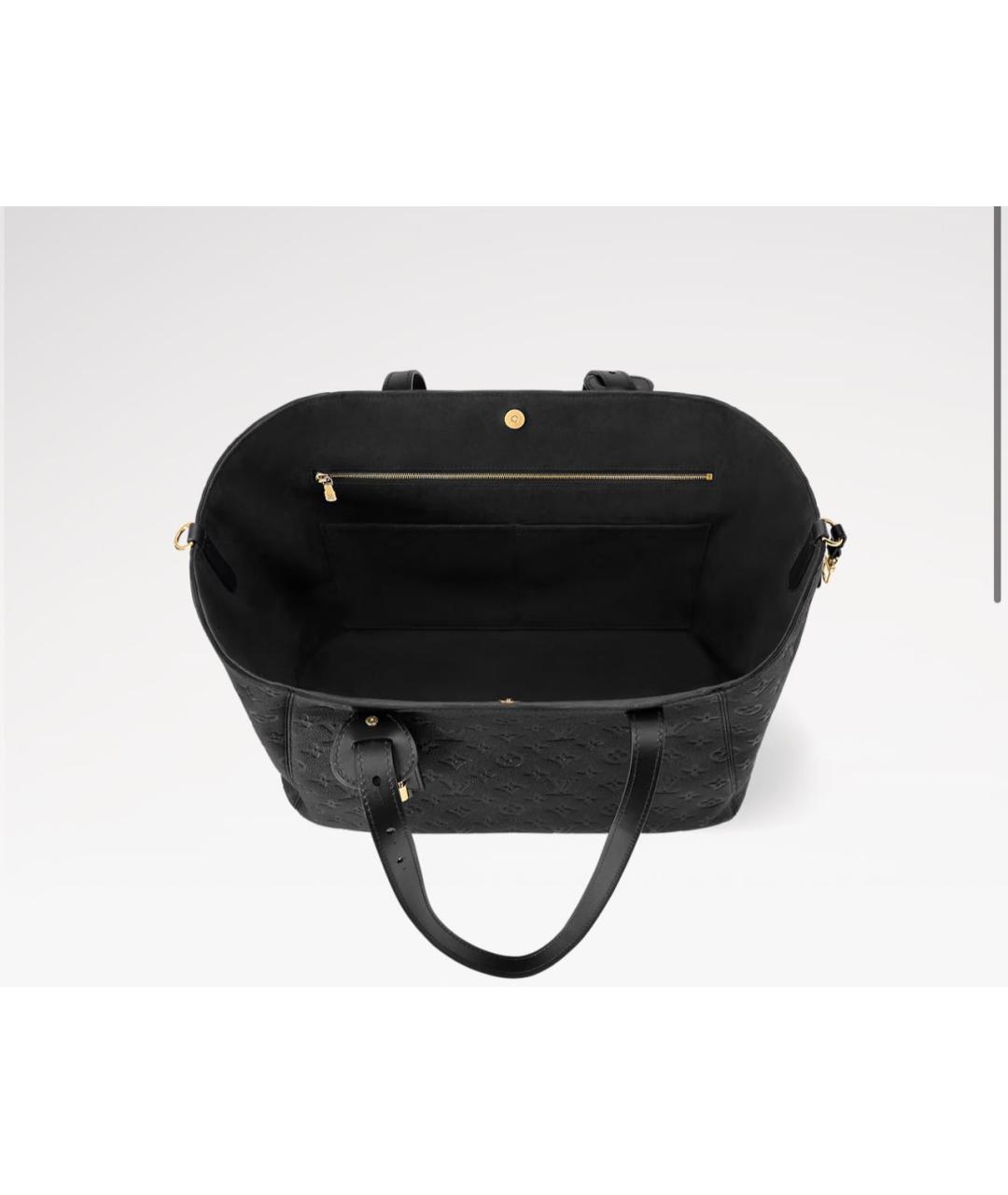 LOUIS VUITTON Черная кожаная сумка тоут, фото 4