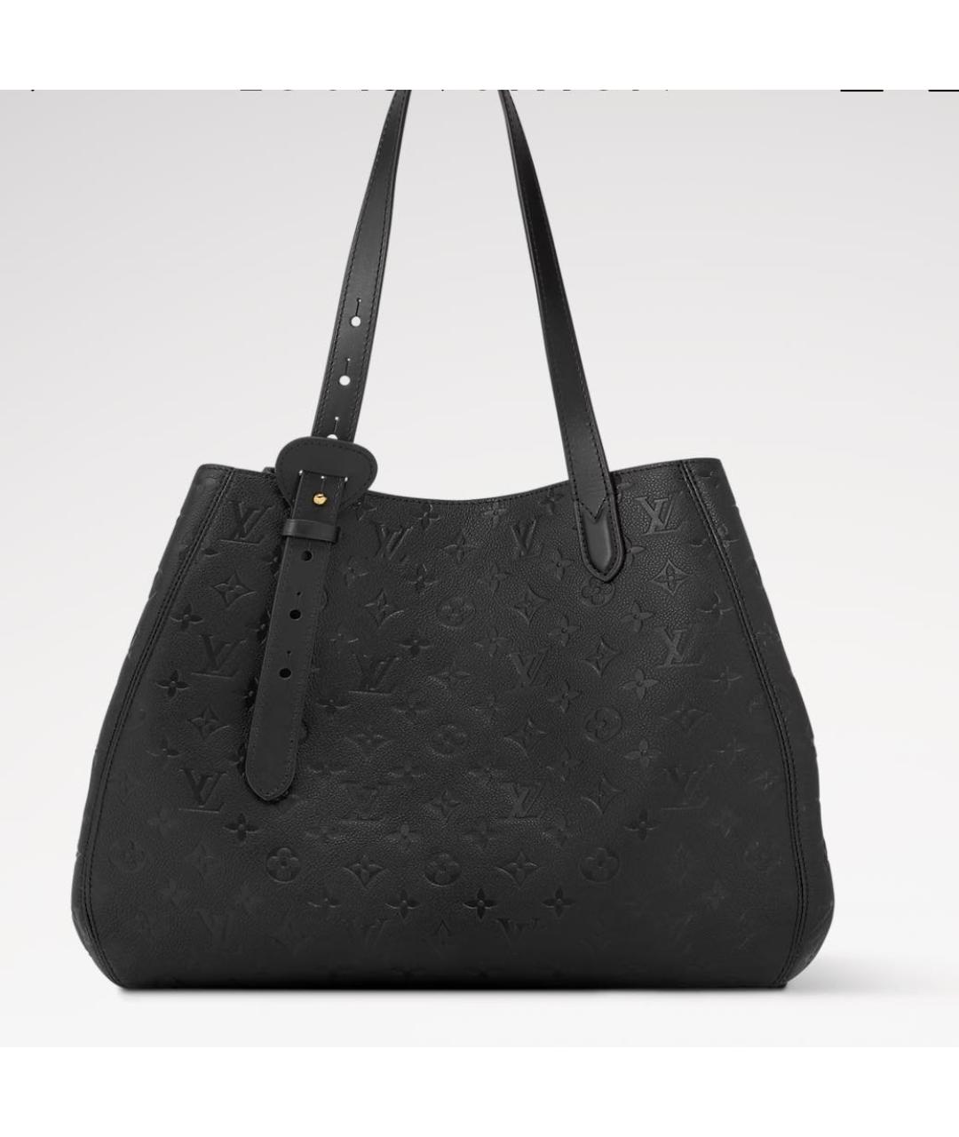 LOUIS VUITTON Черная кожаная сумка тоут, фото 6