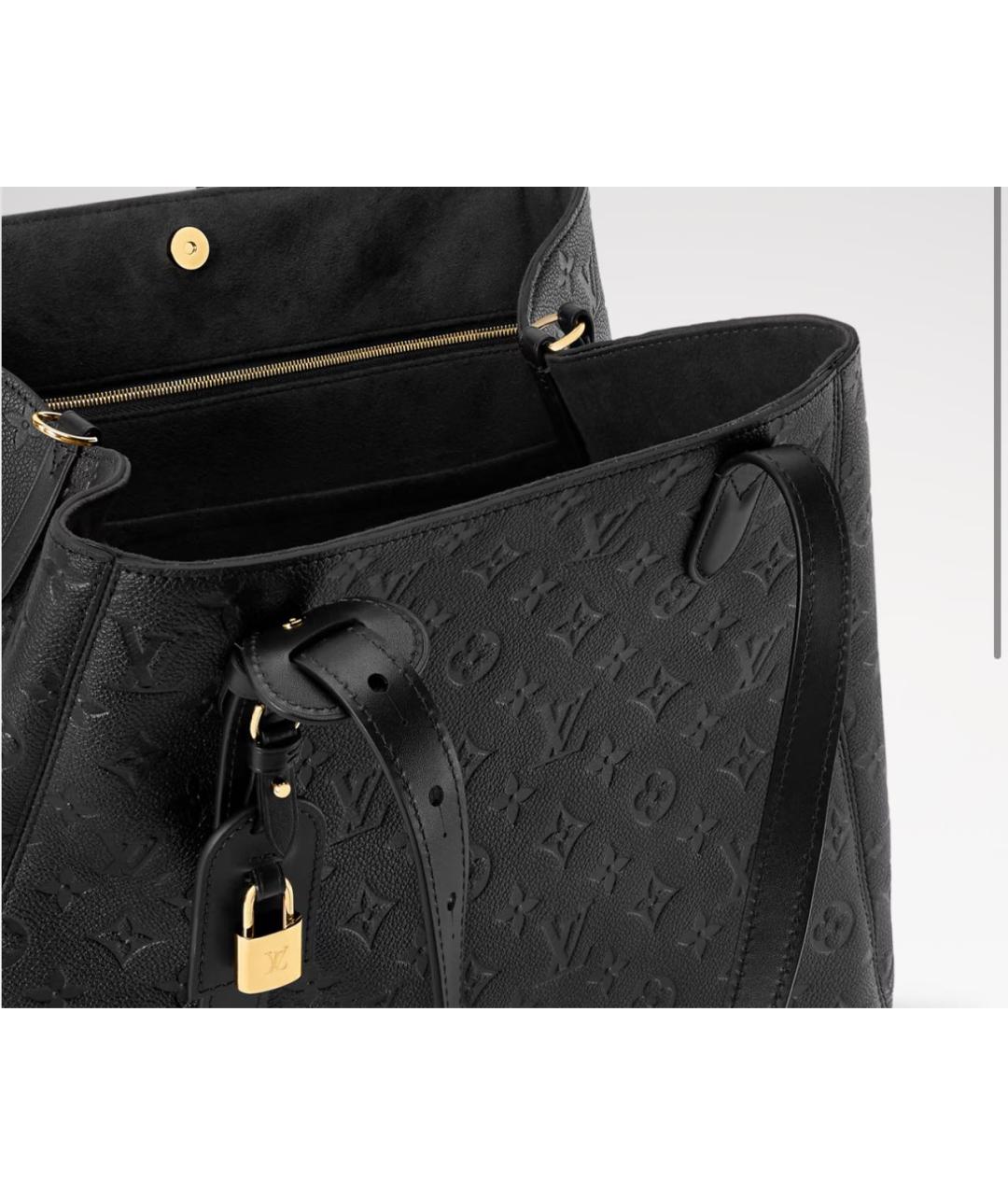 LOUIS VUITTON Черная кожаная сумка тоут, фото 5