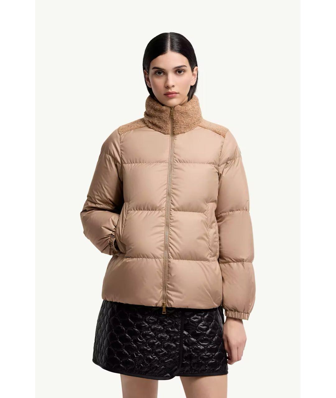 MONCLER Бежевый пуховик, фото 2