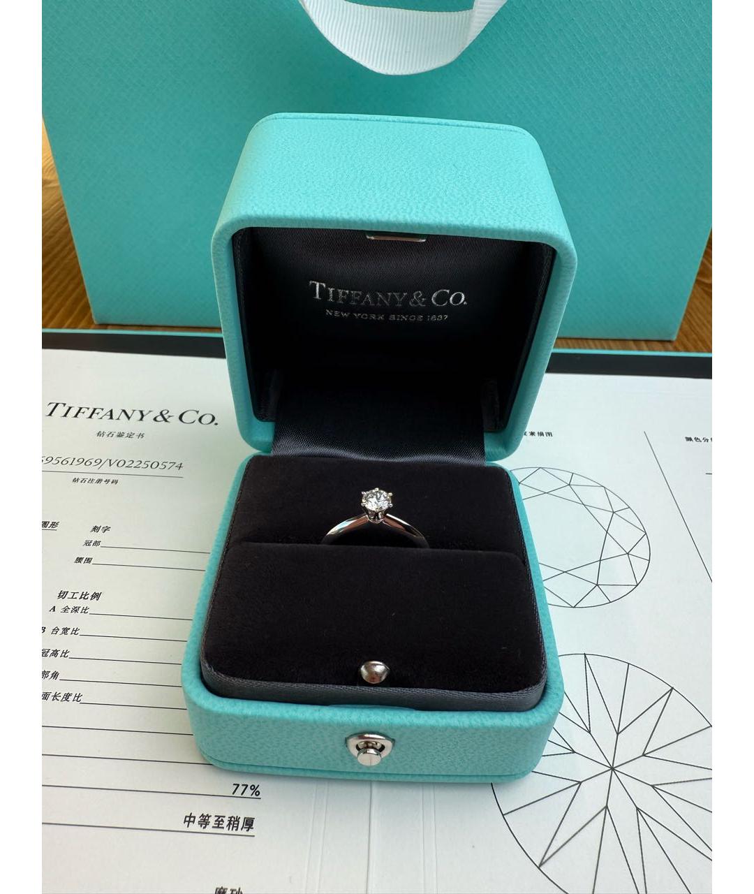 TIFFANY&CO Белое платиновое кольцо, фото 4