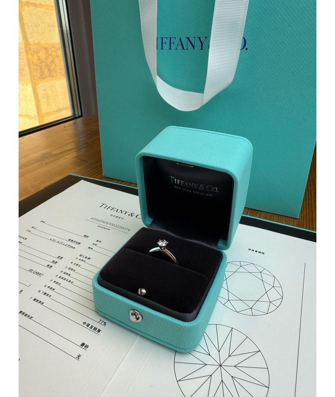 TIFFANY&CO Белое платиновое кольцо, фото 5