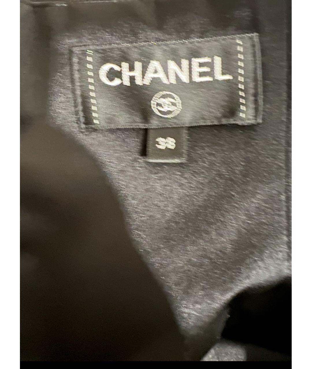 CHANEL Черная шелковая юбка миди, фото 3