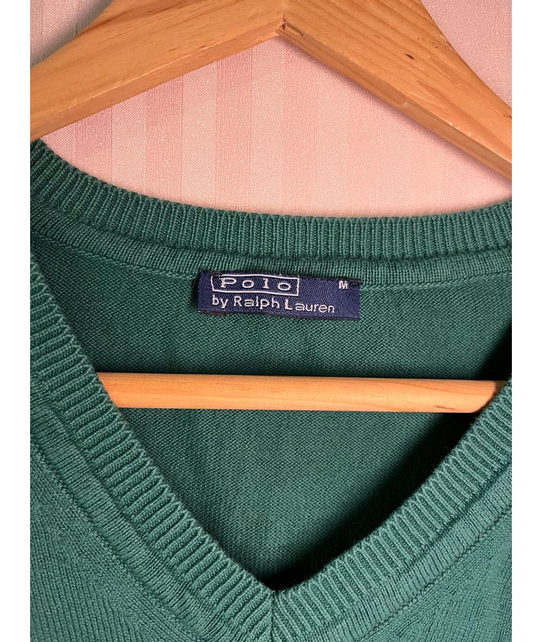 POLO RALPH LAUREN Зеленый хлопковый джемпер / свитер, фото 3