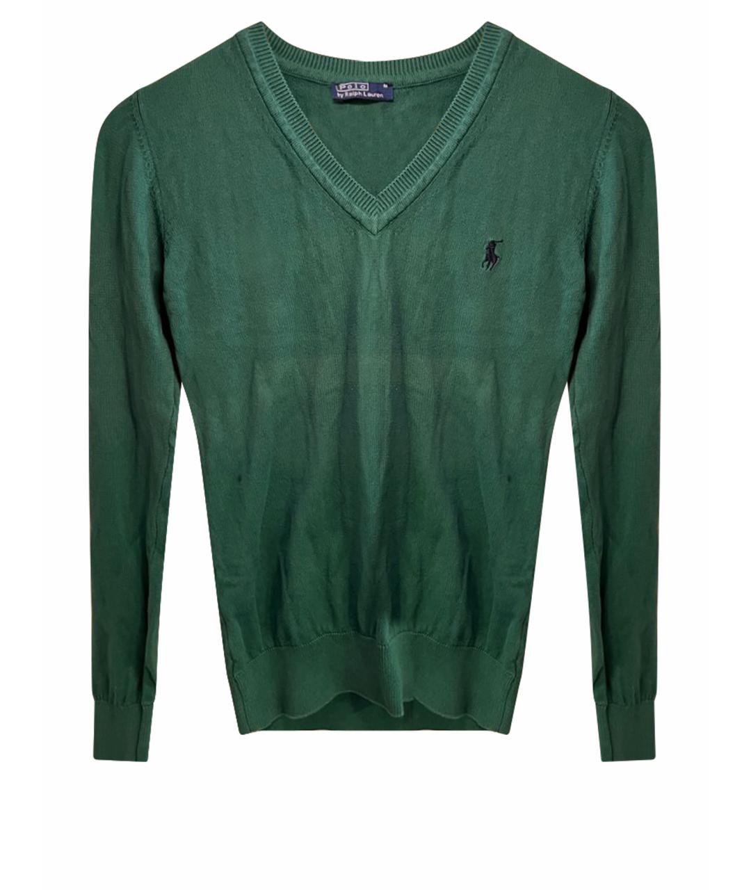 POLO RALPH LAUREN Зеленый хлопковый джемпер / свитер, фото 1