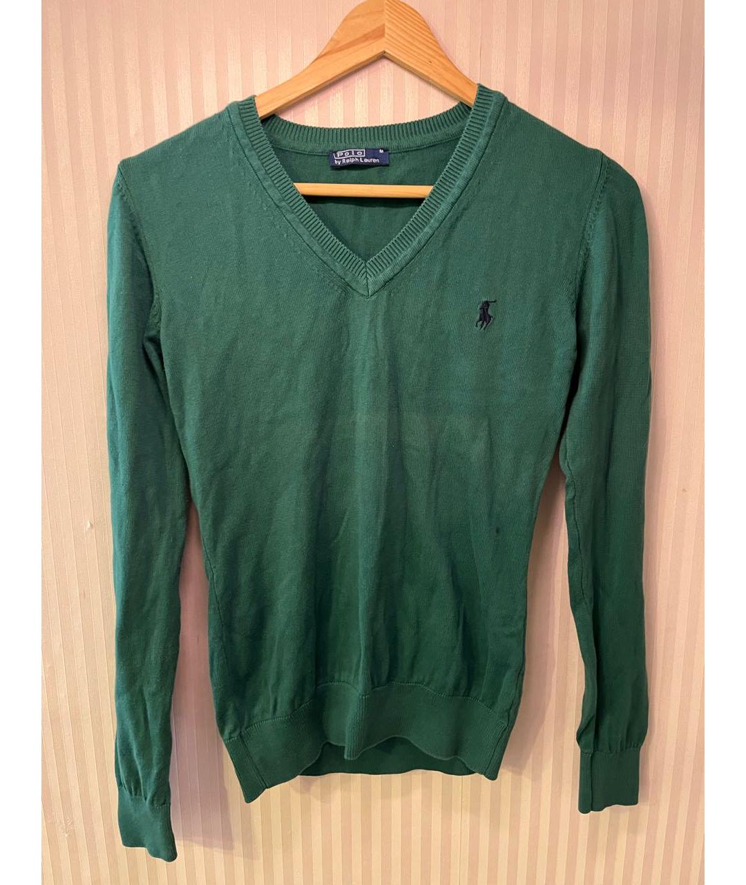 POLO RALPH LAUREN Зеленый хлопковый джемпер / свитер, фото 5