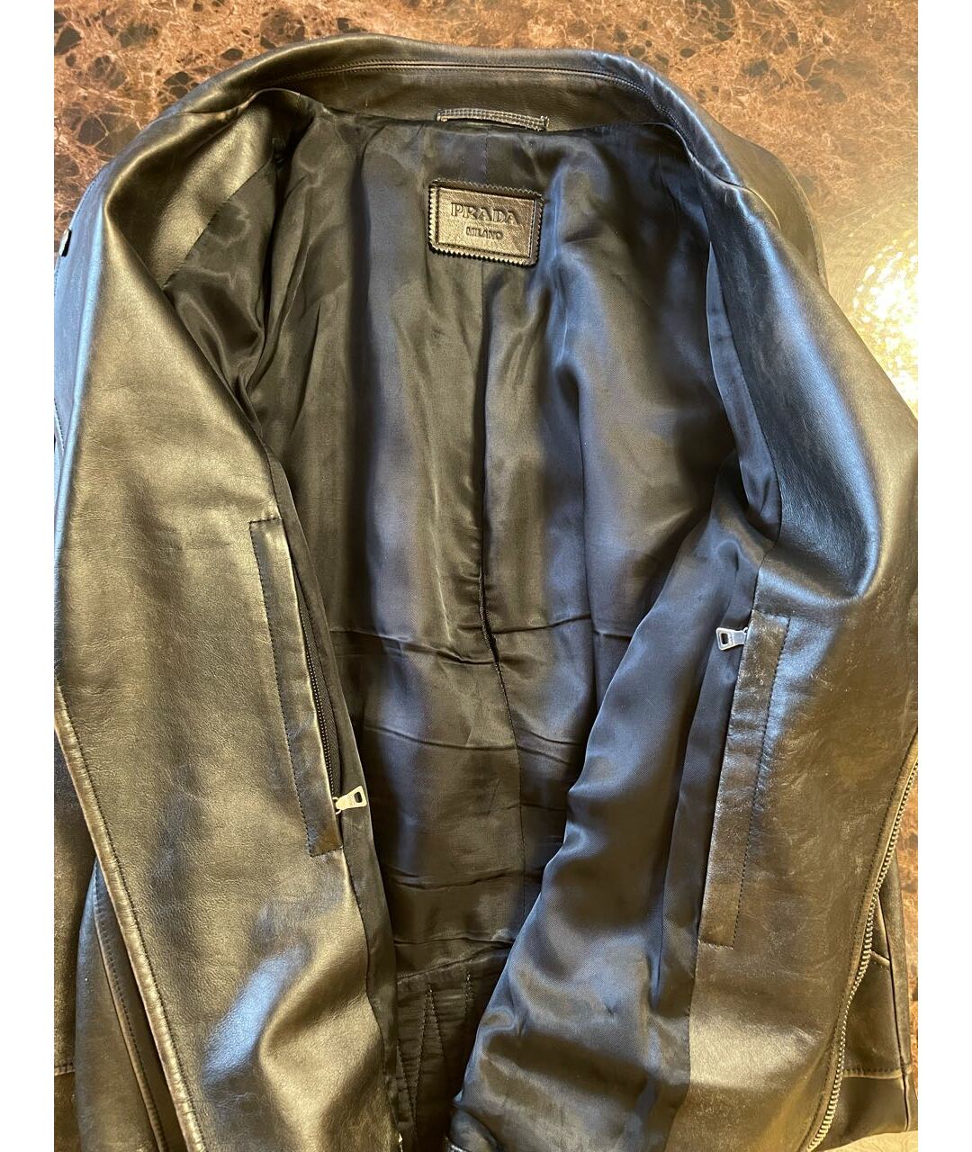 PRADA Черная кожаная куртка, фото 3