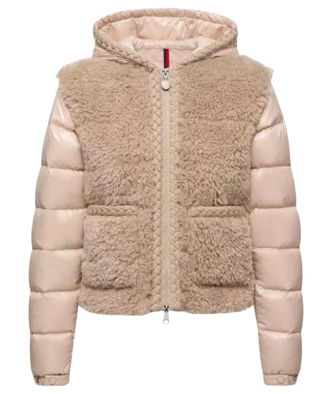 MONCLER Бежевый пуховик, фото 1
