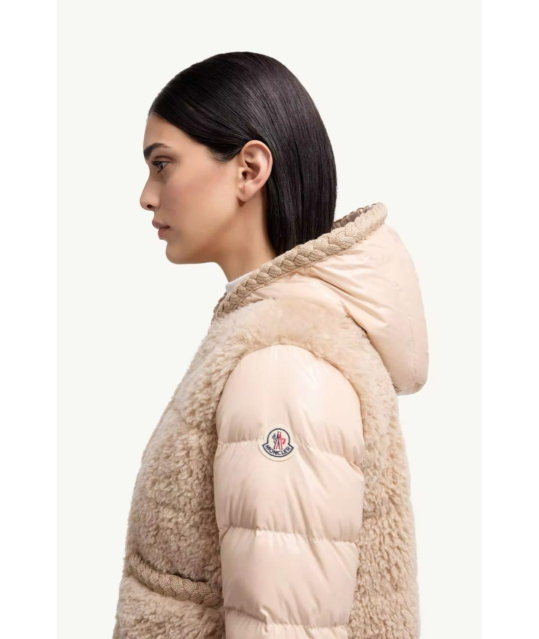 MONCLER Бежевый пуховик, фото 4